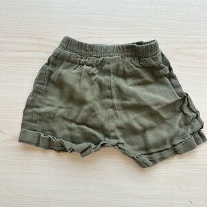 Linen Olive Green Shorts